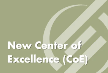 New Center of Excellence (CoE) with Sigma Technologies icon logo behind