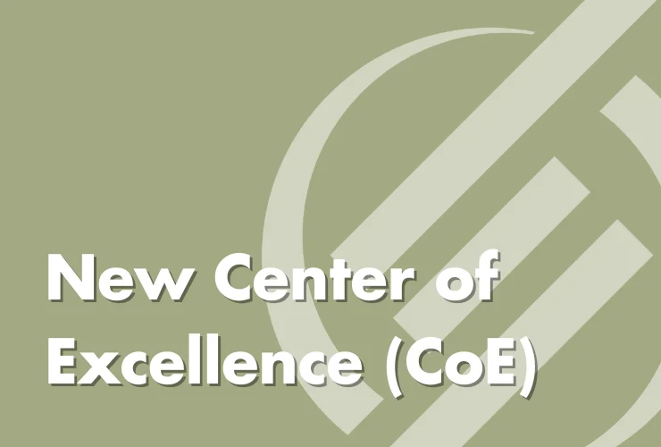 New Center of Excellence (CoE) with Sigma Technologies icon logo behind